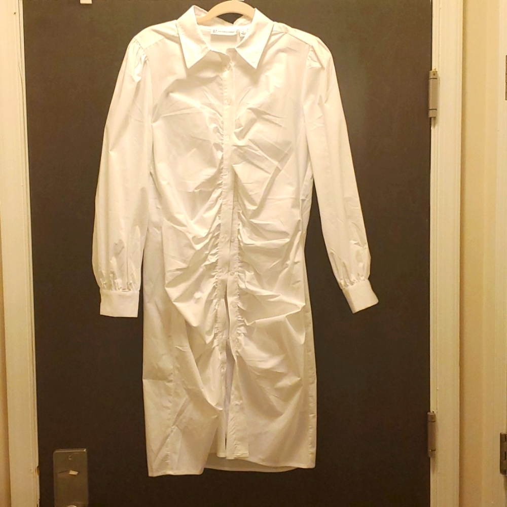 White Rouched dress